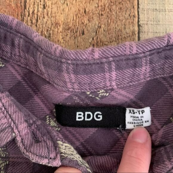 BDG womens purple and white long sleeve button up -  XS - Picture 5 of 7